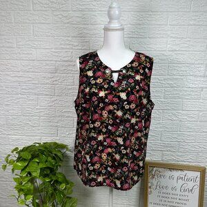 Women's Christopher & Banks tank blouse floral size XL